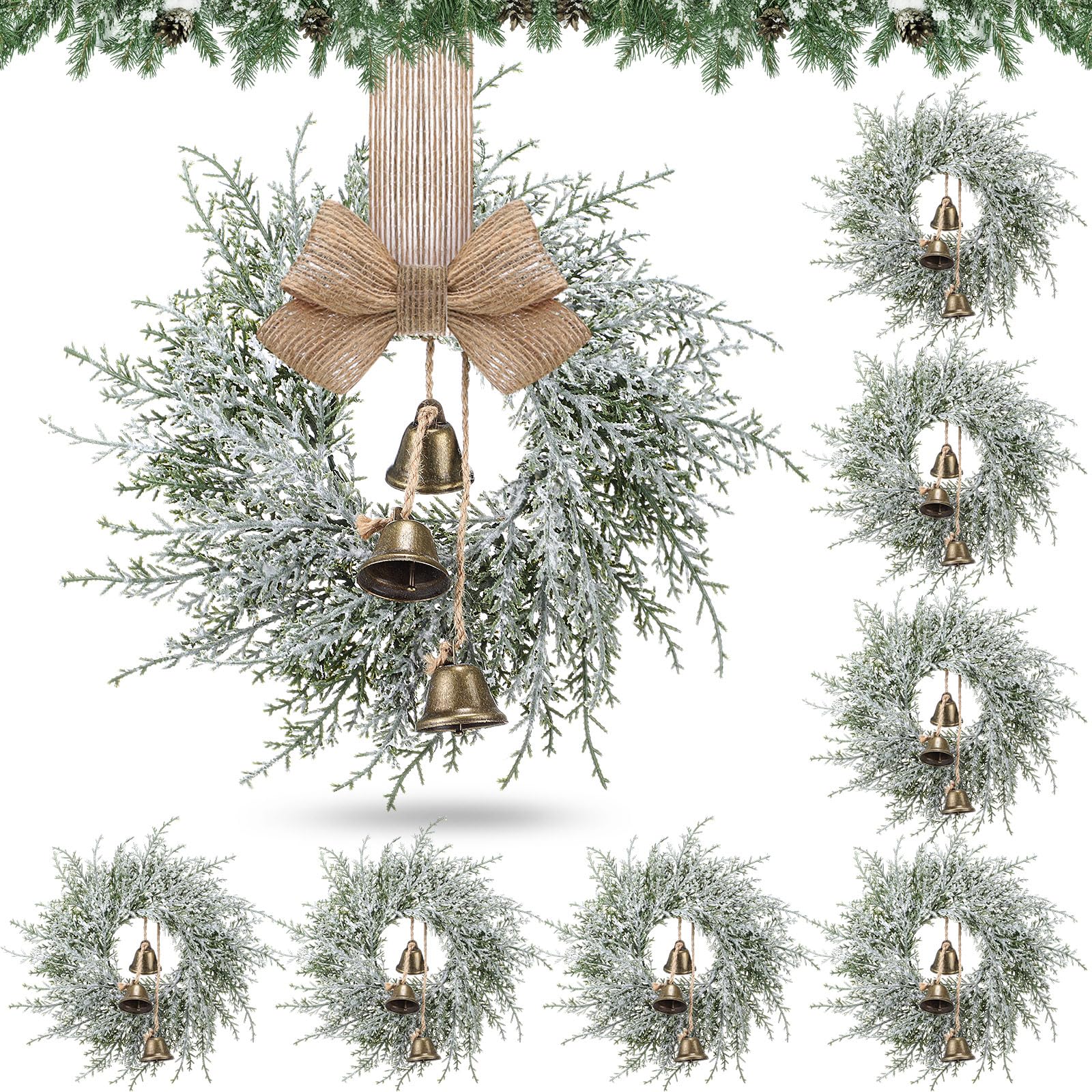 Amazon.com: Civaner 8 Pcs Small Christmas Wreath Real to Touch 10